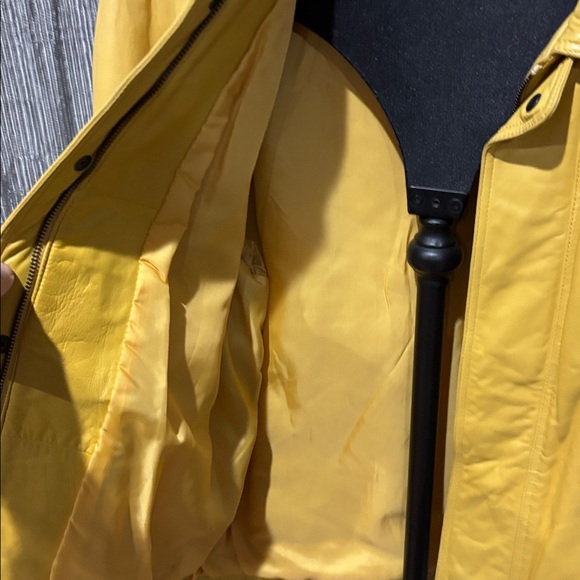William Barry butter yellow genuine leather jacket zip up and button front - Picture 7 of 8